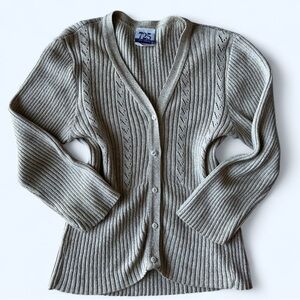 90s 725 Originals Women's Ribbed Knit Cardigan Cottagecore Cozycore Sweater